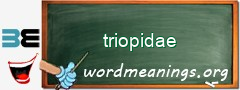 WordMeaning blackboard for triopidae